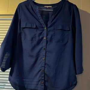 Blue Business Casual Blouse